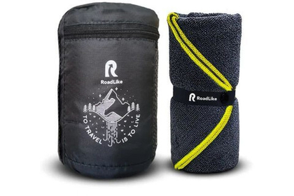 Полотенце спортивное охлаждающее RoadLike Terry 60*120 см серый-желтый