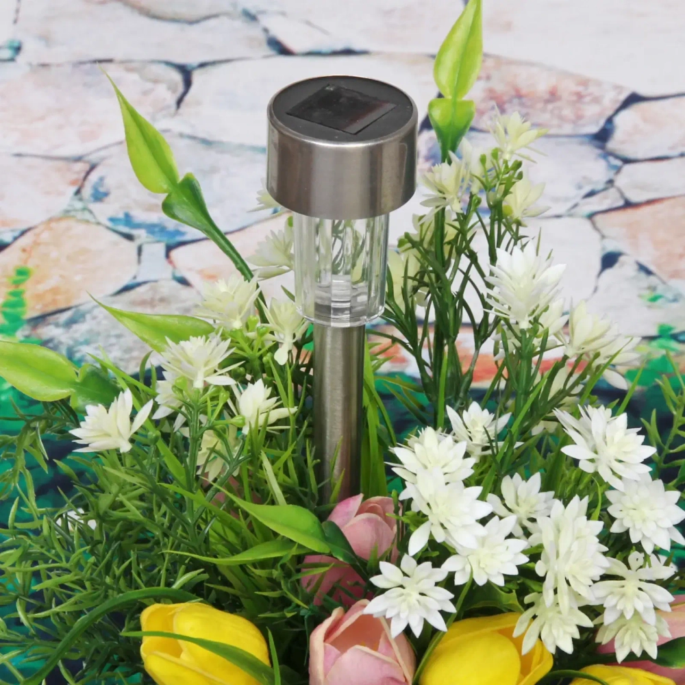 Фонарь садовый «Классик» 30*4,6*4,6 см на солнечной батарее, Белый