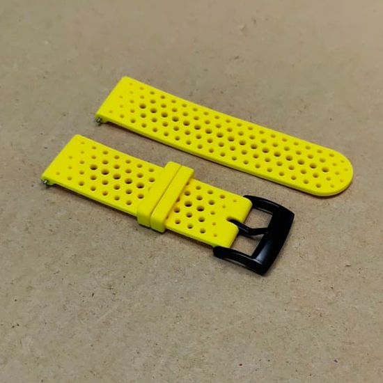 Силиконовый дышащий ремешок Suunto 24 mm для 9 / 9 Baro / 7 / D5 / Spartan Sport быстросъемный (Athletic 1) короткий (Желтый)