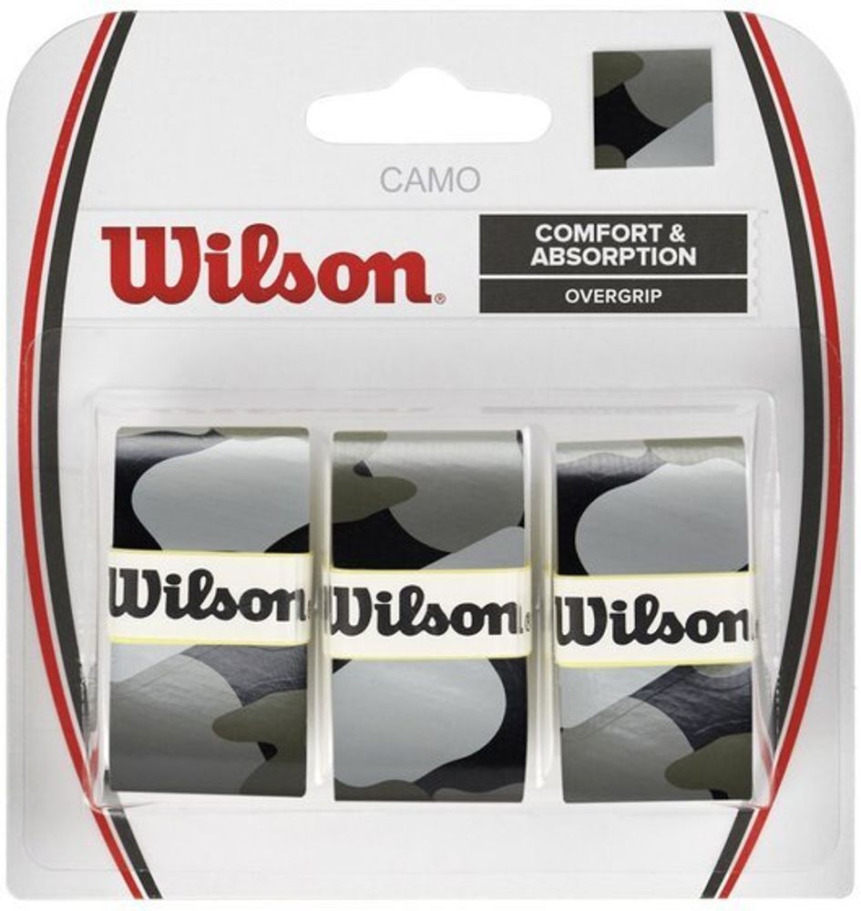 Намотки теннисные Wilson Camo Overgrip - black