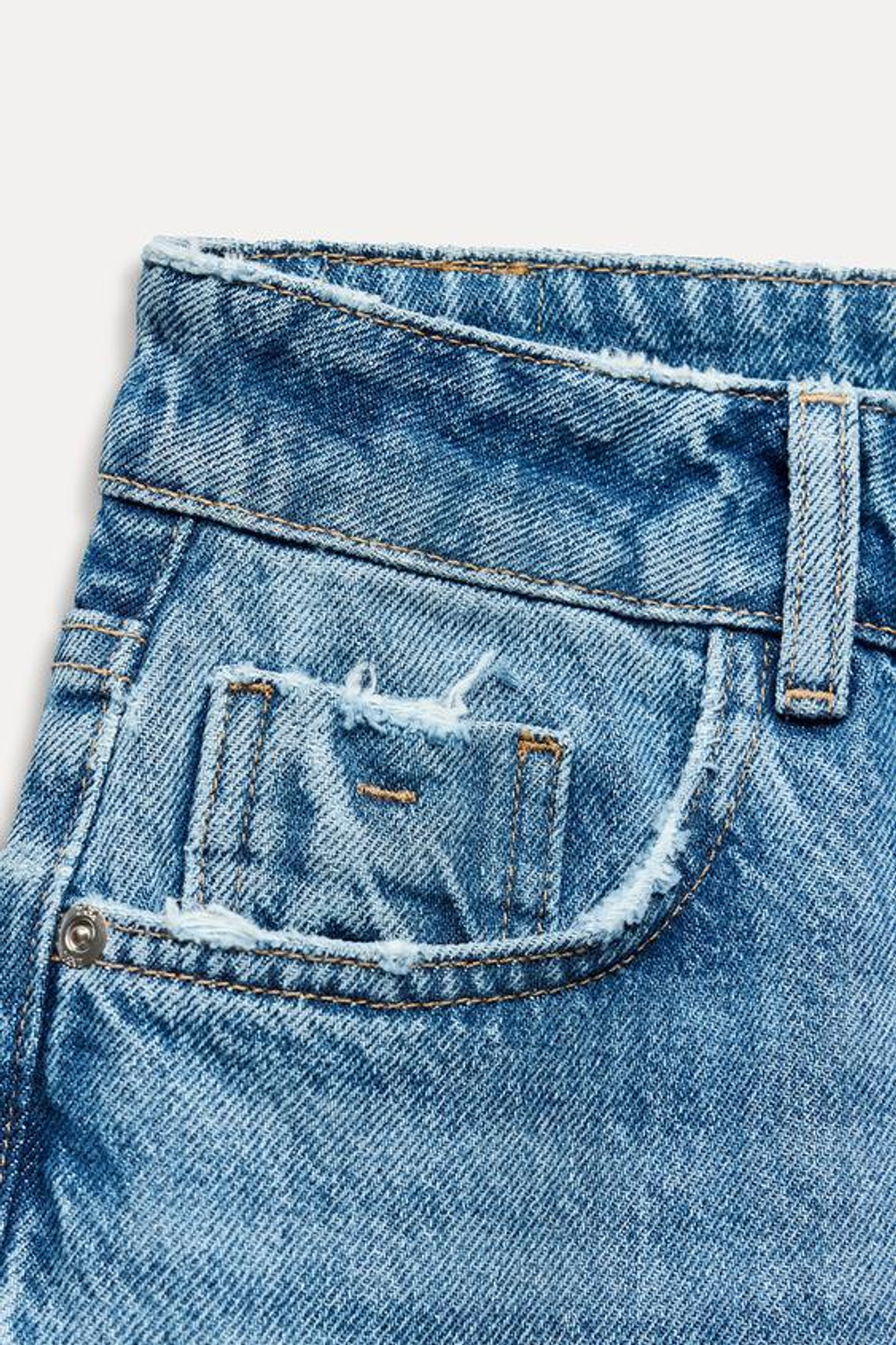 ZARA ДЖИНСЫ Z1975 ПРЯМОГО КРОЯ С ВЫСОКОЙ ПОСАДКОЙ, ВЫЦВЕТШИЙ СИНИЙ