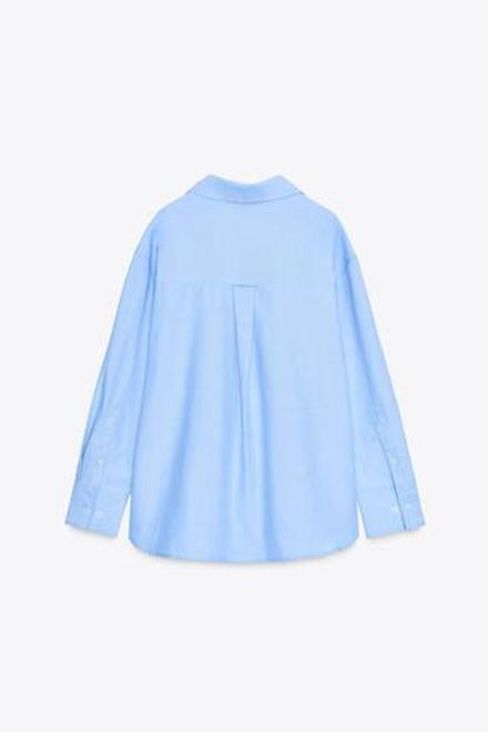 ZARA БАЗОВАЯ РУБАШКА, НЕБЕСНО-ГОЛУБОЙ