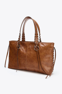 ZARA СУМКА-ШОПЕР С БАХРОМОЙ, РЫЖЕВАТО-КОРИЧНЕВЫЙ