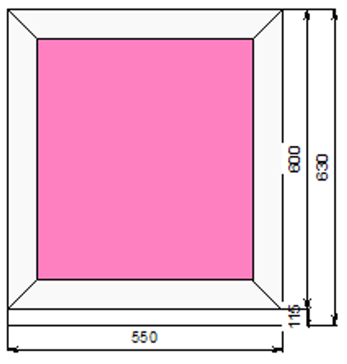 Пластиковое окно 600 х 550 ТермА Эко с глухой створкой