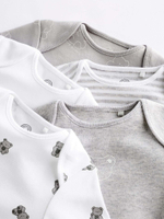 Боди с длинным рукавом для малышей Next K79-966, 5 шт., Белый, Серый