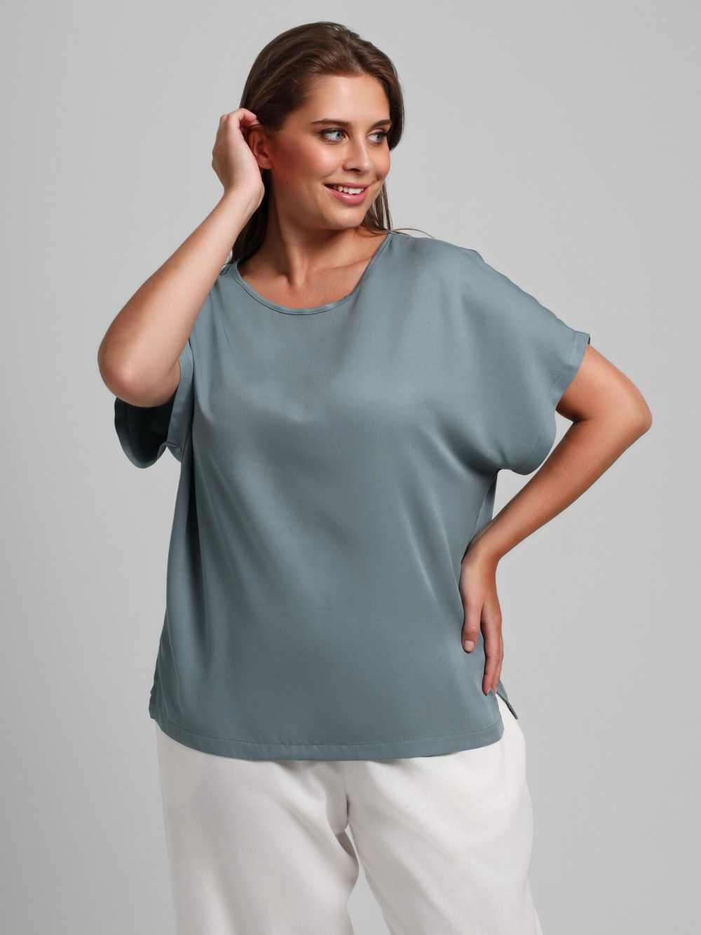 Блузка Летний драйв-4 Виотекс СЕРЫЙ