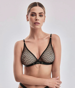 Бюстгальтер Sono из сетки с геометрическим рисунком (Размер: 40) (Цвет: черный)