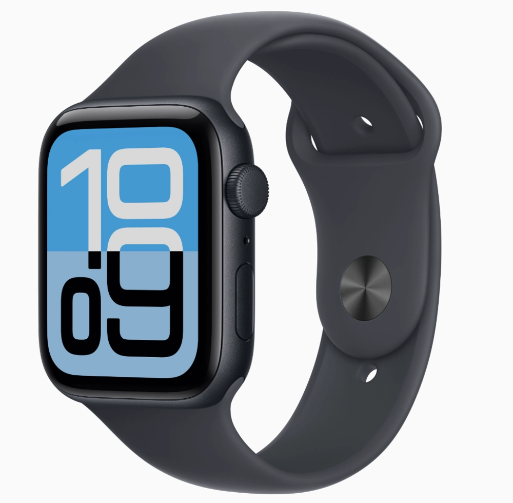 Apple Watch SE 3 2025 GPS 44mm Midnight Aluminum Case with Sport Band Midnight (Спортивный ремешок цвета Тёмная ночь) (M/L, 160–210 mm) MEHQ4