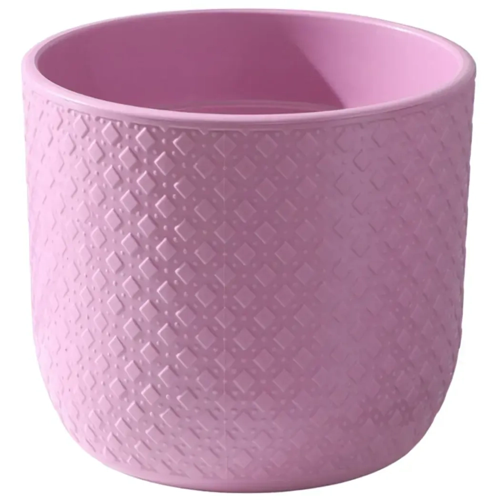 Кашпо для цветов пластиковое 4,5л d-19см «Клевер» во вставкой пионовый