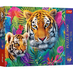 Pazl \ Puzzle \ Пазлы  Puzzles - "500 Premium Plus" - Tea Time: Tigers in the Jungle