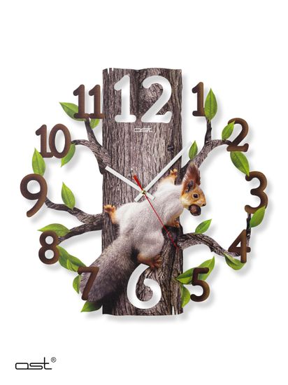 Настенные часы с подсветкой "Белка" 42