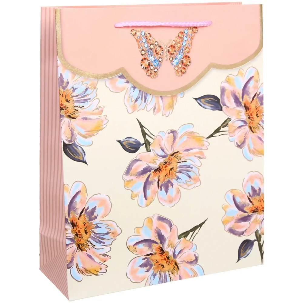 Пакет подарочный «Изящные цветы» 26*32*10 см, микс