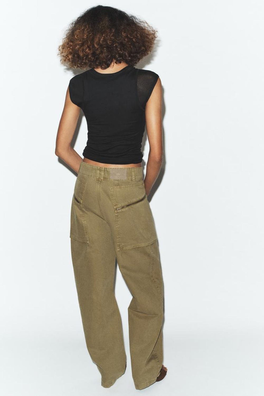 ZARA ДВУХСЛОЙНАЯ ФУТБОЛКА SUPIMA®, ЧЕРНЫЙ