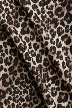 H&M Топ с пышными рукавами, леопардовый