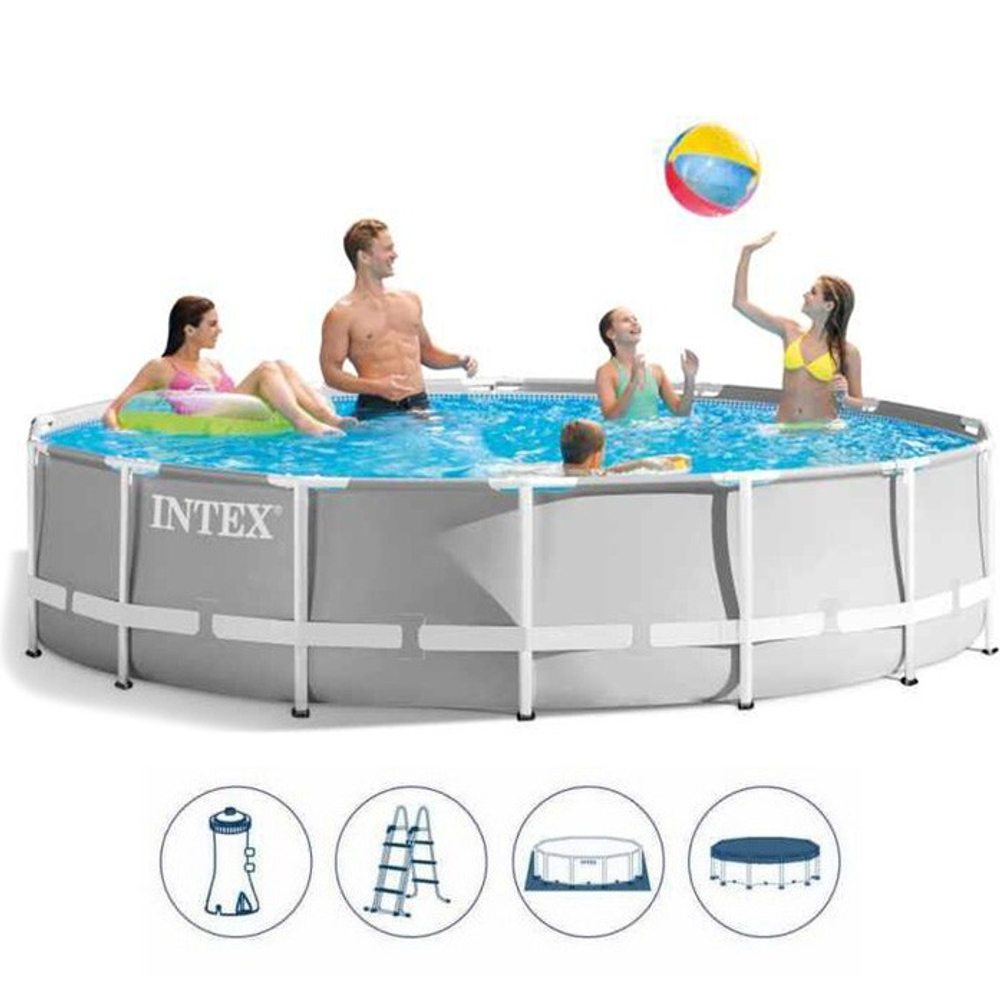 Бассейн каркасный Prism Frame 427*107 см + 4 аксессуара Intex (26720NP)
