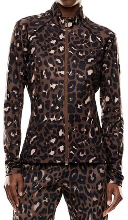 Женская теннисная куртка EA7 Woman Jersey - fancy brown/animalier micro