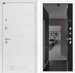 Дверь Входная Лабиринт Трендо С зеркалом Панорама Черный кварц с тонировкой