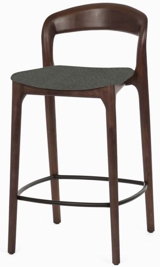 Полубарный стул Canada темное дерево и серая ткань