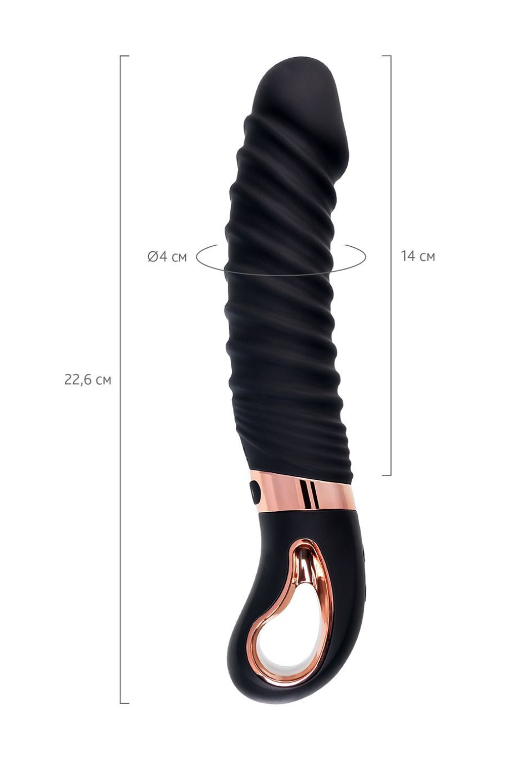 Нереалистичный вибратор WANAME D-SPLASH HURRICANE, силикон, черный, 22,5 см