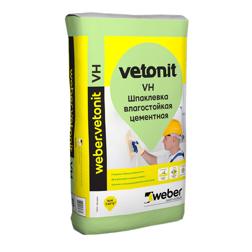 Шпаклевка финишная цементная Weber Vetonit VH, белая, 20 кг