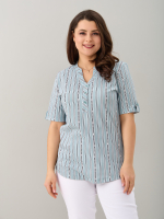 Блузка БЛ-122/шалфей-полоскабуквы