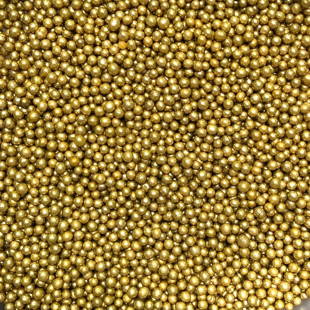 Посыпка кондитерская "Бусы золотые 5мм" 50г