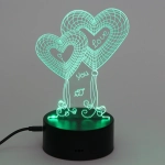 Светильник ночник «3D-Нежность» на пластиковой подставке, с включателем USB