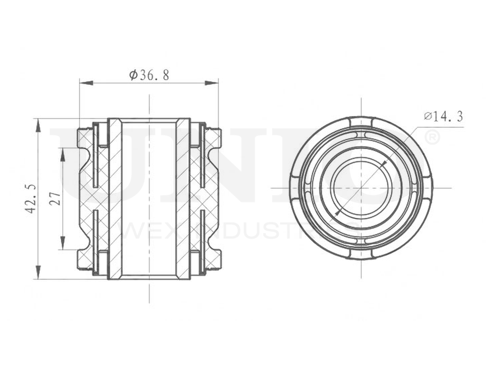 Сайлентблок задней поперечной тяги UNIO RMP-20421