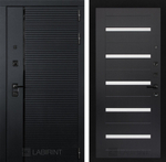 Дверь входная Лабиринт ПИАНО 01 Венге , стекло белое ЧЕРНАЯ ФУРНИТУРА металлическая