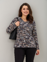 Лонгслив ЛНкл-080/черный-бежабстракция