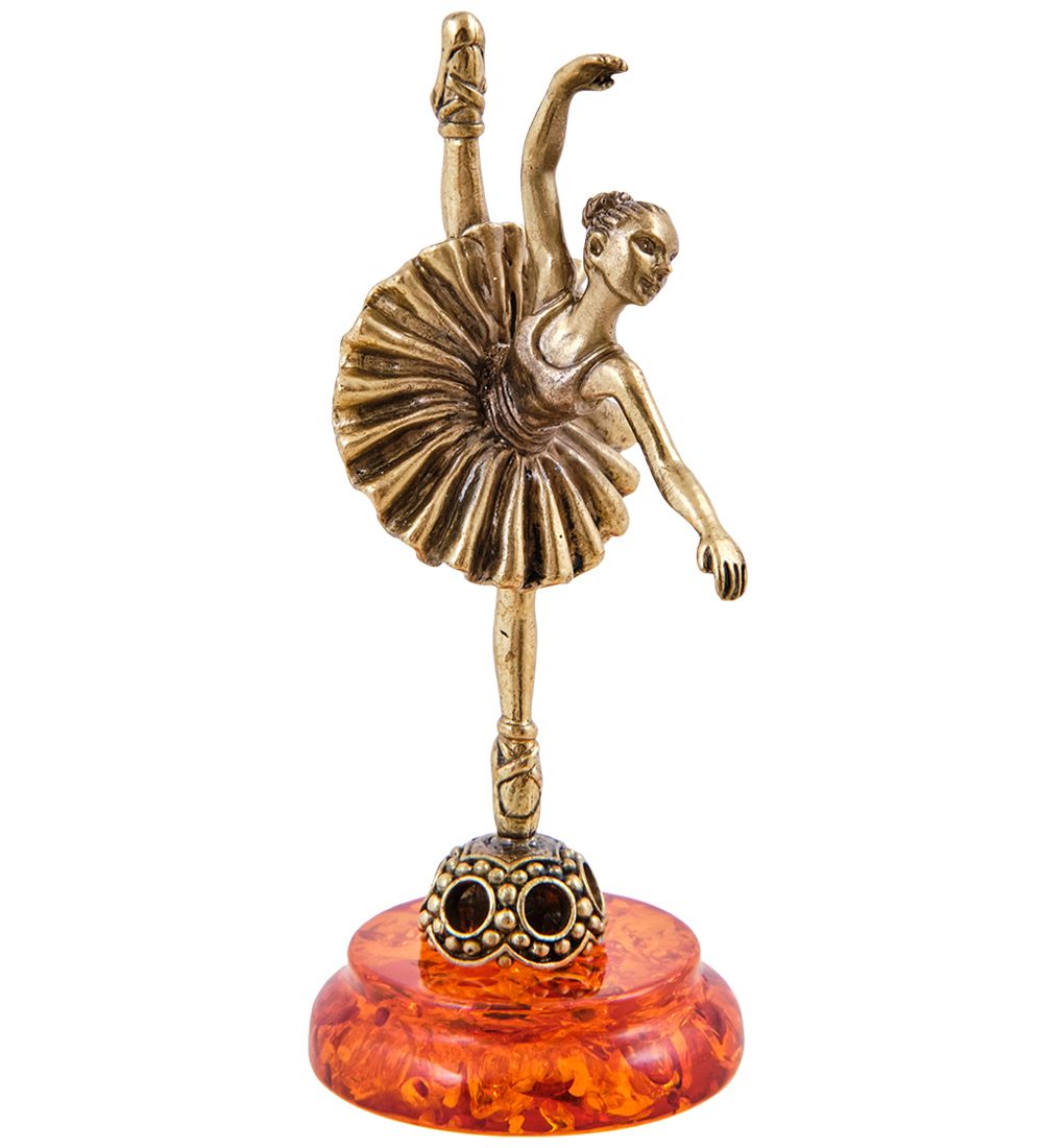 Народные промыслы AM-1544 Фигурка «Балерина» (латунь, янтарь)