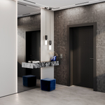 Выключатель встраиваемый VOLTUM S70 двухклавишный с подсветкой 10А, (титан)