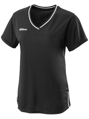 Женская теннисная футболка Wilson W Team II V-Neck - черный