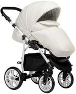 Детская коляска Indigo Indigo Special New 3 в 1 с автокреслом Avionaut Cosmo Beige Is01 белая кожа