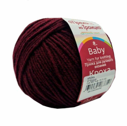 Кроха пряжа Россия Троицкая 20%шерсть 80%акрил 5х50г/135м 0007 бордо