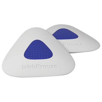 Ластик ERICH KRAUSE "SmartWay Mini Triangle", 37х35х9 мм, белый, треугольный, пластиковый держатель