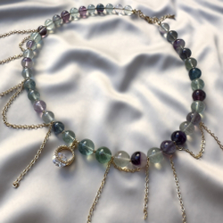 Колье "Небесная акварель" с флюоритом