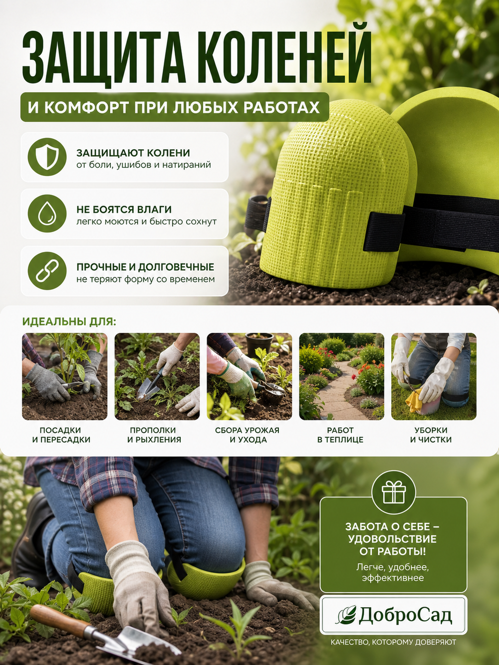 Наколенники для работы в саду ДоброСад