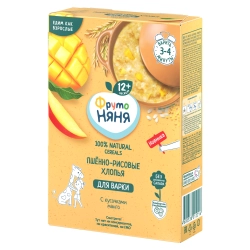 Каша безмолочная ФрутоНяня пшенно-рисовая с кусочками манго 200г с 12месяцев