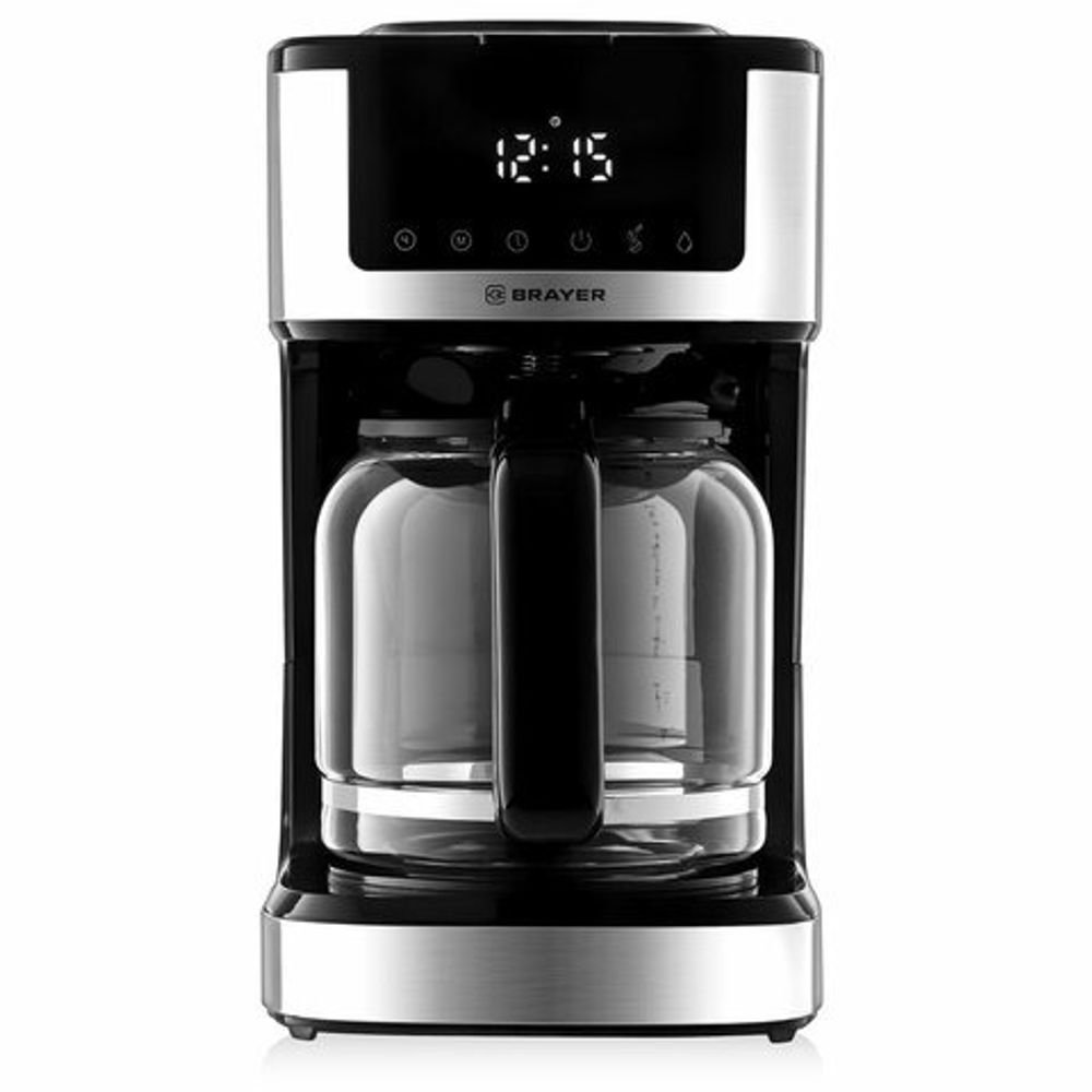Кофеварка капельная BRAYER BR1124, 900 Вт, объем 1,8 л, LED-дисплей, поддержание температуры, черная