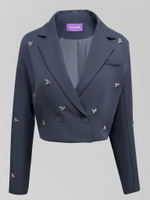 Пиджак Primo Donna 71 укороченный однотонный с металлическими бантиками