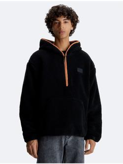 Худи шерпа Calvin Klein Jeans Half Zip Black