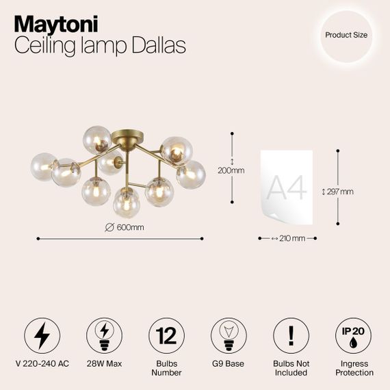 Потолочная люстра Maytoni Dallas MOD545PL-12G