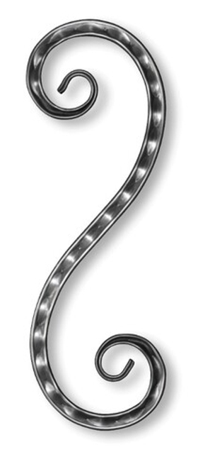 кованый элемент волюта с декором 710х295