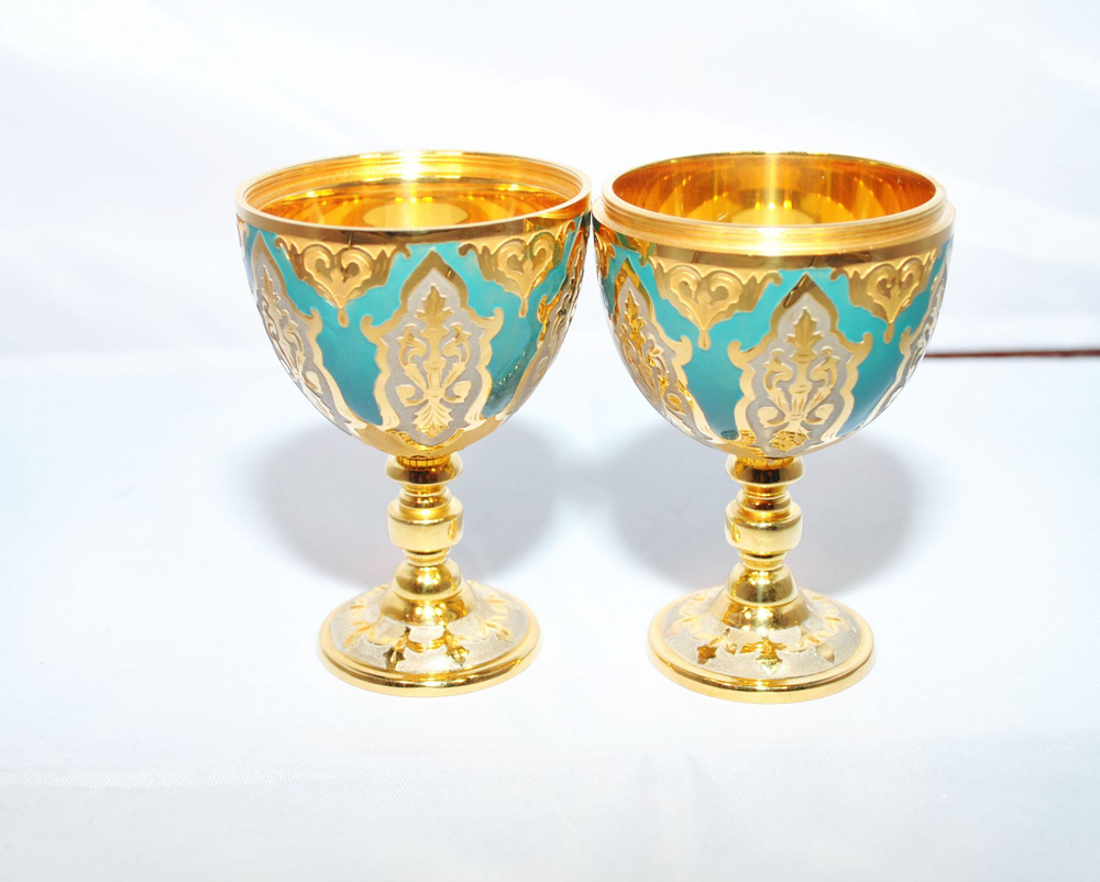 Сувенир "Яйцо-рюмки" с эмалью (Златоуст)