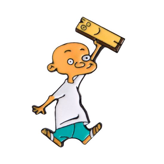 Значок металлический на одежду/Пин.  Джонни и Планк