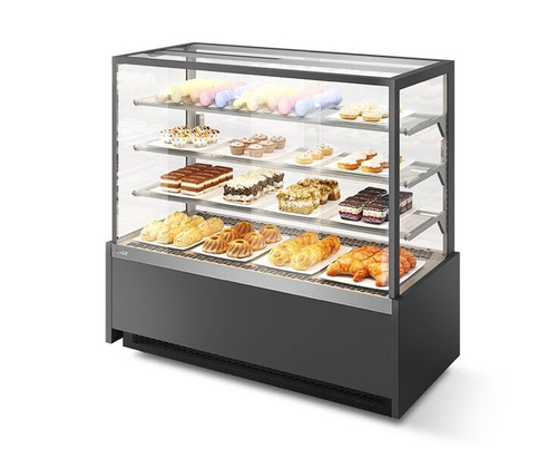 ВИТРИНА КОНДИТЕРСКАЯ VETE KUB 90 СЕРЫЙ МАТОВЫЙ/ШЛИФОВАННАЯ НЕРЖАВЕЙКА