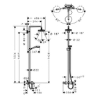 Душевой комплект Hansgrohe 27351400 Croma Select S 180 2jet Showerpipe, белый/хром