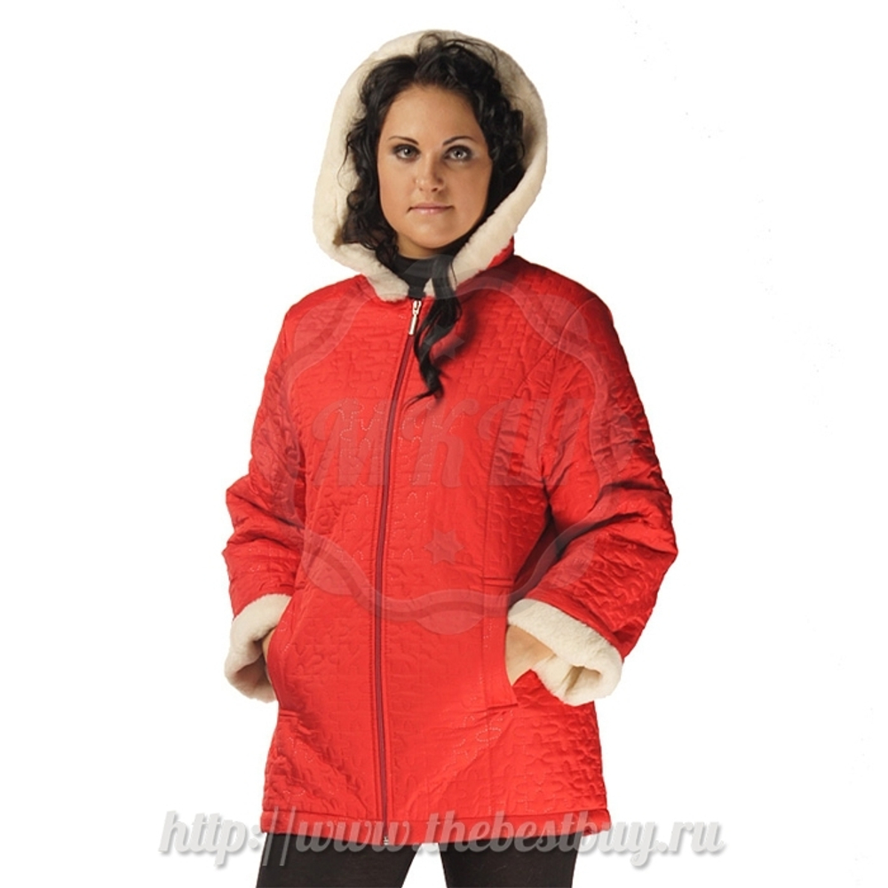 Женская куртка Плащевка  - разм. 42-54  (мод.903) - красная