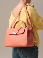 Кожаная сумка Deboro 30471 коралловый